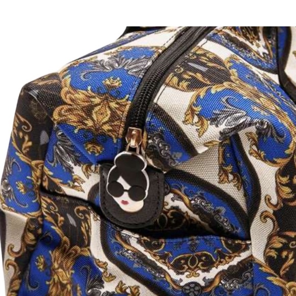 alice + olivia by Stacey Bendet. Beautiful Royal blue and gold duffle bag. - Picture 3 of 8